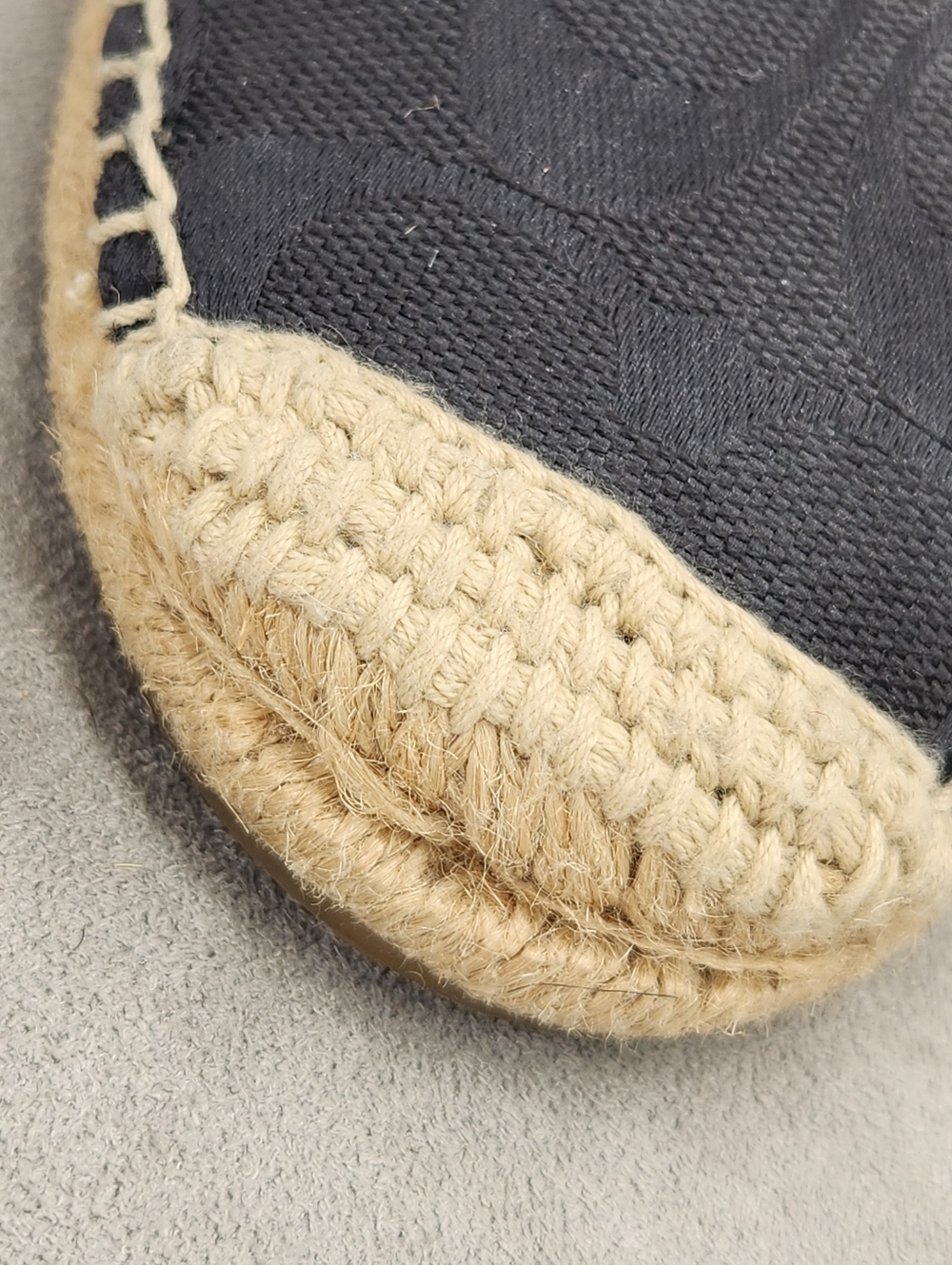 Coach Slingback Espadrilles 9 Black Jacquard Signature Rayanne A1128 Jute Flats - Picture 4 of 14